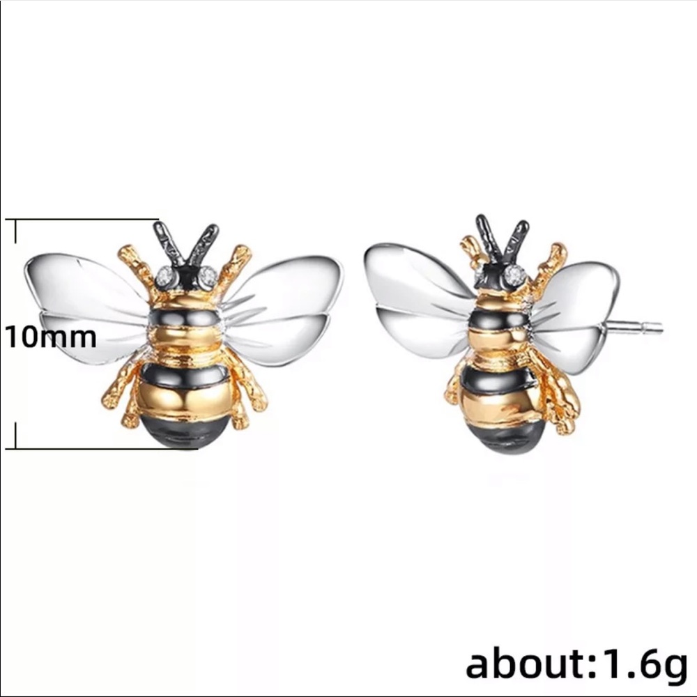 New Women’s Beautiful Cute Bee Stud Earrings - Picture 4 of 6